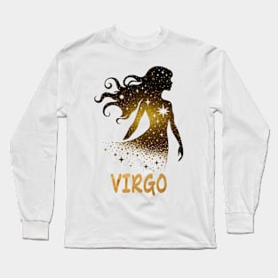 silhouette golden Virgo Zodiac Sign Astrology born August September october Birthday Virgo Zodiac Horoscope August September October Birthday Long Sleeve T-Shirt